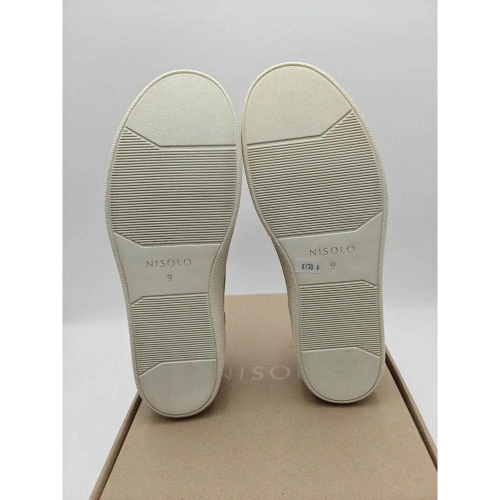 Nisolo Shoes Mens Size 9 Beige‎ Leather Beto Go-to Court Low Top Sneaker